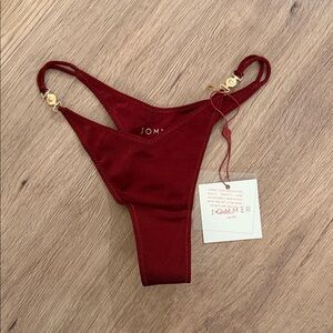 Sommer Swim Women's Burgundy High-Cut Bikini Bottom